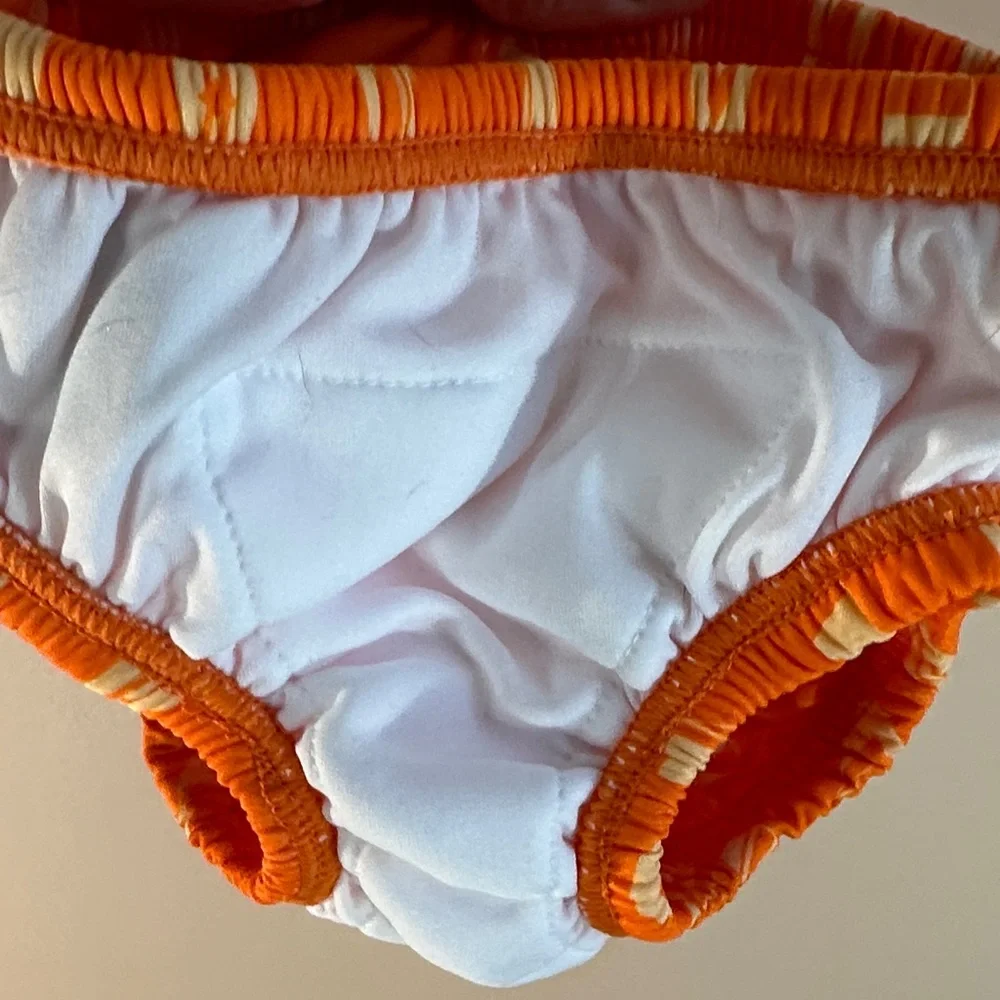 Orange Frog Print Diaper Cover